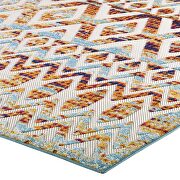 Multicolored diamond and chevron moroccan trellis indoor/ outdoor area rug by Modway additional picture 6