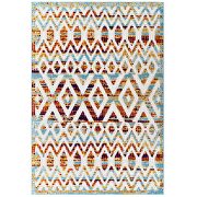 Multicolored diamond and chevron moroccan trellis indoor/ outdoor area rug by Modway additional picture 8