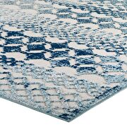 Ivory/ blue abstract diamond moroccan trellis indoor/outdoor area rug by Modway additional picture 7