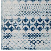 Ivory/ blue abstract diamond moroccan trellis indoor/outdoor area rug by Modway additional picture 8