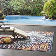 Multicolored abstract diamond moroccan trellis indoor/outdoor area rug by Modway additional picture 2