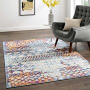 Multicolored abstract diamond moroccan trellis indoor/outdoor area rug by Modway additional picture 9