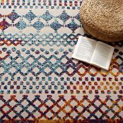 Multicolor abstract diamond moroccan trellis indoor/outdoor area rug by Modway additional picture 3