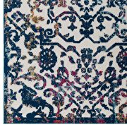 Ivory and dark blue ornate floral lattice indoor/outdoor area rug by Modway additional picture 8