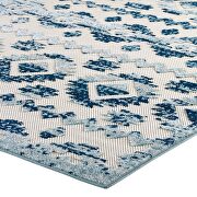 Ivory/ blue abstract diamond moroccan trellis indoor and outdoor area rug by Modway additional picture 7