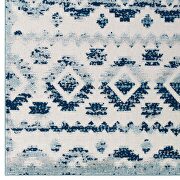 Ivory/ blue abstract diamond moroccan trellis indoor and outdoor area rug by Modway additional picture 8