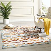 Multicolored abstract diamond moroccan trellis indoor and outdoor area rug by Modway additional picture 4