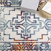 Multicolored distressed geometric southwestern aztec indoor/outdoor area rug by Modway additional picture 2