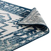 Ivory and blue distressed geometric southwestern aztec indoor/outdoor area rug by Modway additional picture 6
