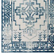 Ivory and blue distressed geometric southwestern aztec indoor/outdoor area rug by Modway additional picture 8