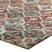 Multicolored distressed vintage floral lattice area rug by Modway additional picture 6