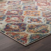 Multicolored distressed finish vintage floral lattice area rug by Modway additional picture 3