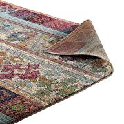 Distressed multicolored vintage floral lattice area rug by Modway additional picture 5