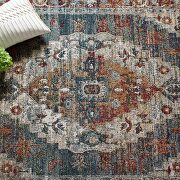 Distressed vintage floral multicolor persian medallion area rug by Modway additional picture 4