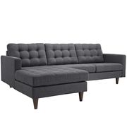 Gray upholstered fabric retro-style sectional sofa additional photo 2 of 3