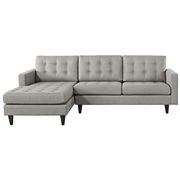 Gray upholstered fabric retro-style sectional sofa additional photo 3 of 3