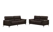 Brown leather sofa + loveseat set in contemporary style by New Spec additional picture 2