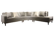 Polyester fabric gray right-facing quality sectional sofa by New Spec additional picture 2