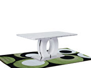 White faux marble top dining table by New Spec additional picture 3