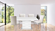 Extendable metal dining table in white by New Spec additional picture 3