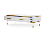 White / gold plated elegant glam style coffee table by New Spec additional picture 3