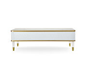 White / gold plated elegant glam style coffee table by New Spec additional picture 6