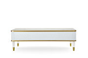 White / gold plated elegant glam style coffee table by New Spec additional picture 6