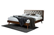 Mid-century modern queen platform bed in gray by New Spec additional picture 3