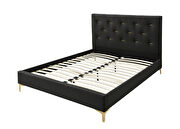 Charcoal fabric / golden legs queen bed additional photo 2 of 2
