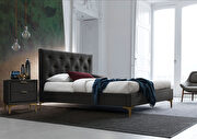 Charcoal fabric / golden legs queen bed by New Spec additional picture 3