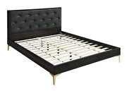 Charcoal fabric low profile bed / w golden legs by New Spec additional picture 2