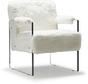 White Fur chair w/ acrylic arms by Meridian additional picture 2