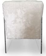 White Fur chair w/ acrylic arms by Meridian additional picture 4