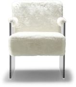 White Fur chair w/ acrylic arms by Meridian additional picture 5