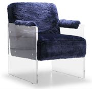 Navy Fur chair w/ acrylic arms by Meridian additional picture 2