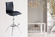 Contemporary pair of black leatherette bar stools by New Spec additional picture 3