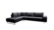 Left-facing black Italian leather match sofa by New Spec additional picture 2