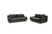 Ultra-modern sofa + loveseat set in gray leather by New Spec additional picture 3