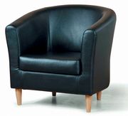 Elegant black leather chair by New Spec additional picture 2