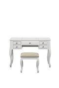 Modern stylish vanity set w/ stool in white additional photo 2 of 1