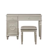 Silver vanity + stool set in casual style by Poundex additional picture 2