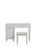 Modern stylish white vanity set w/ stool by Poundex additional picture 2