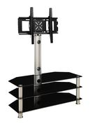Modern black glass TV Stand by Poundex additional picture 2