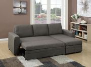 Gray fabric storage sectional w/ bed option by Poundex additional picture 2