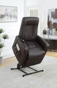 Lift chair in espresso bonded leather by Poundex additional picture 2