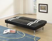 Black/white faux leather sofa bed by Poundex additional picture 2