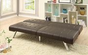 Espresso faux leather adjustable sofa / sofa bed by Poundex additional picture 2