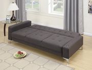Ash black polyfiber fabric sofa bed by Poundex additional picture 2