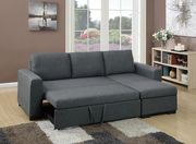 Convertible gray/blue sectional sofa w/ storage by Poundex additional picture 2