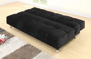 Black microfiber adjustable sofa / sofa bed by Poundex additional picture 2